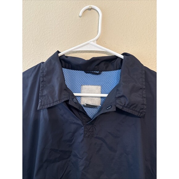 Vintage Stussy Windbreaker Navy Pullover Size Large Unisex Pockets Fall Winter - Picture 8 of 8